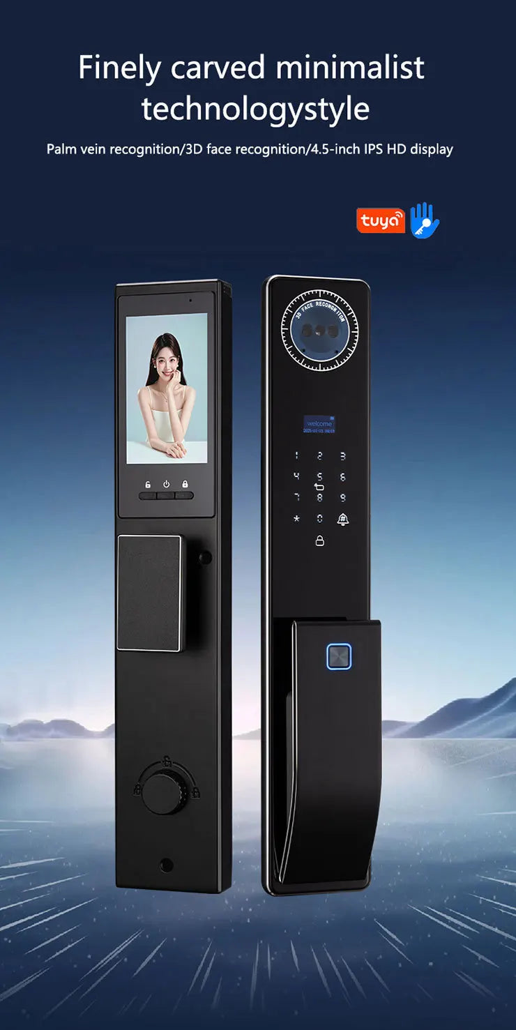 Outdoor Waterproof Lock Wifi Tuya APP Remote Voice Intercom Electronic Door Lock Face Fingerprint Smart Door Lock With Camera