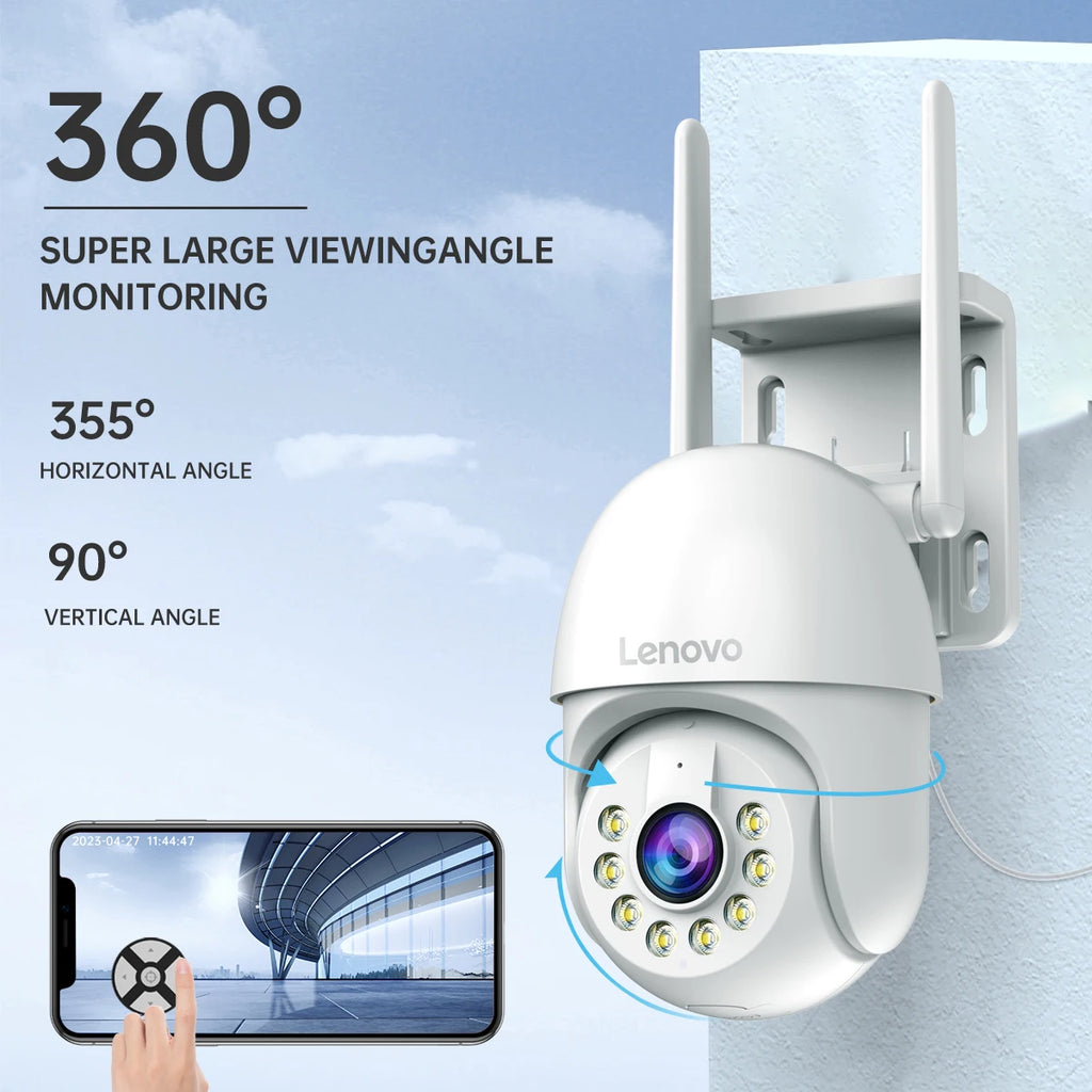 Lenovo 3MP HD Smart Wifi PTZ Camera Outdoor 5x Digital Zoom Auto Tracking ONVIF CCTV IP Camera Security Video Surveillance Cam