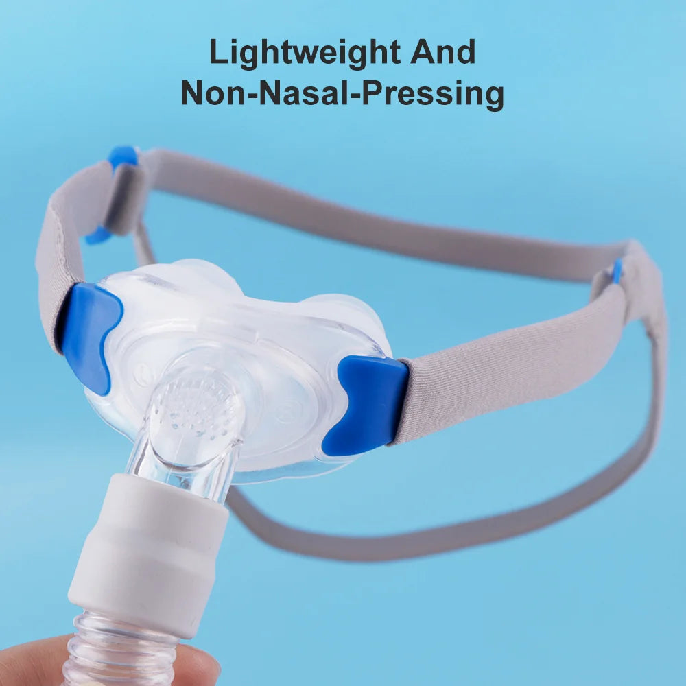 CPAP Nasal Pillow Mask, Nasal Pillow Set with Detachable Headgear, Frame, Tube and 3 Different Sizes of Nasal Pillows(S,M,L)