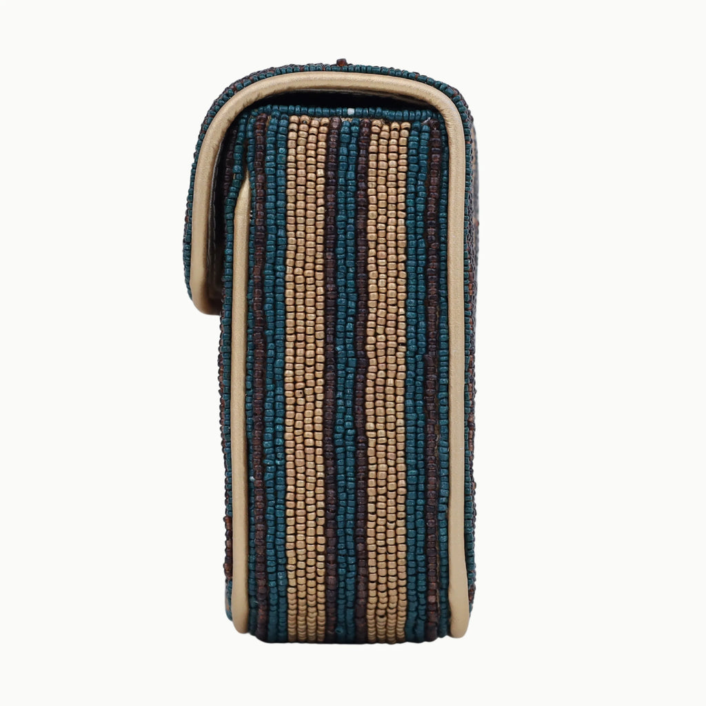 Beaded Bohemian Flap Shoulder Bag With Animal Horse Pattern Single Strap Women Fashion Handbag Daily Use