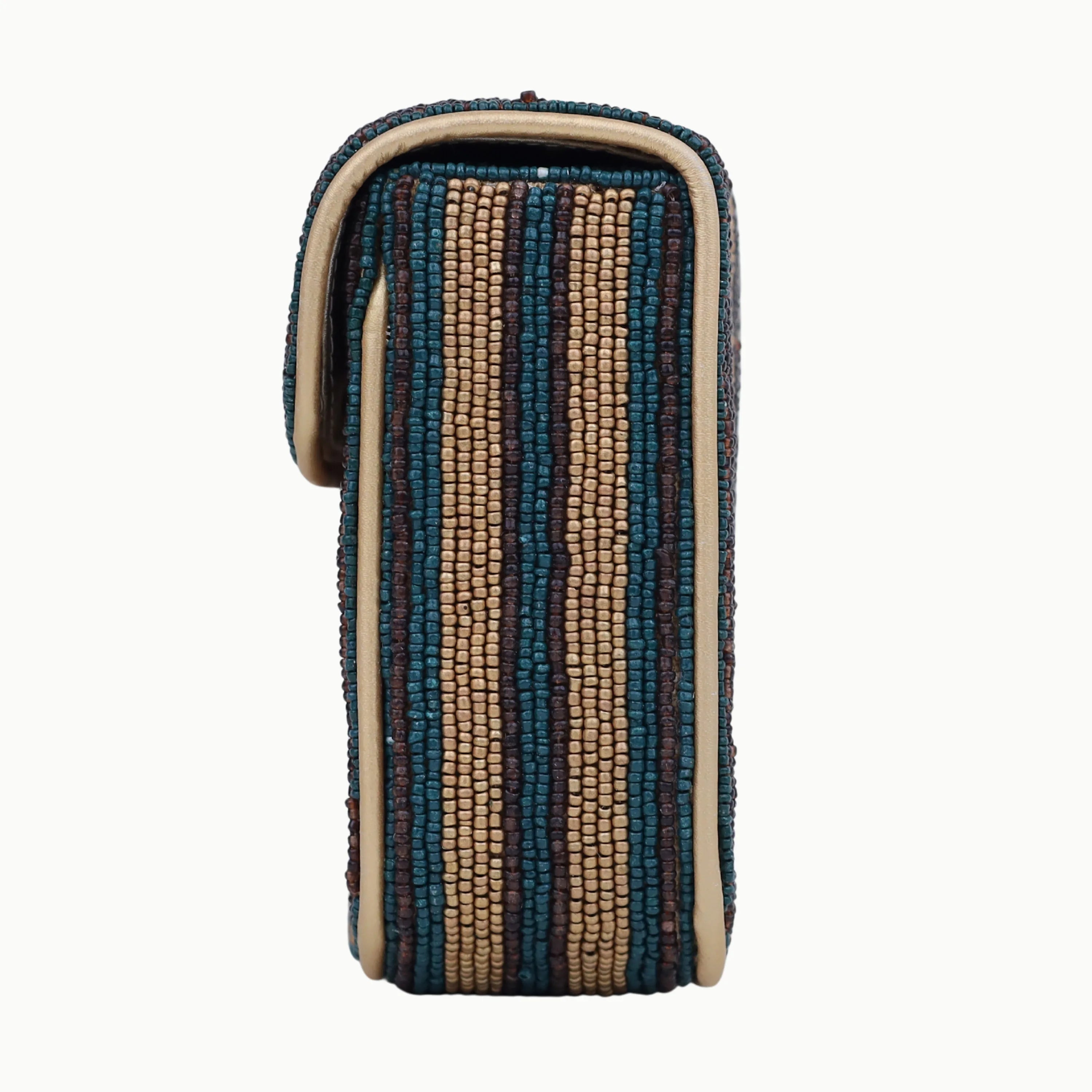 Beaded Bohemian Flap Shoulder Bag With Animal Horse Pattern Single Strap Women Fashion Handbag Daily Use