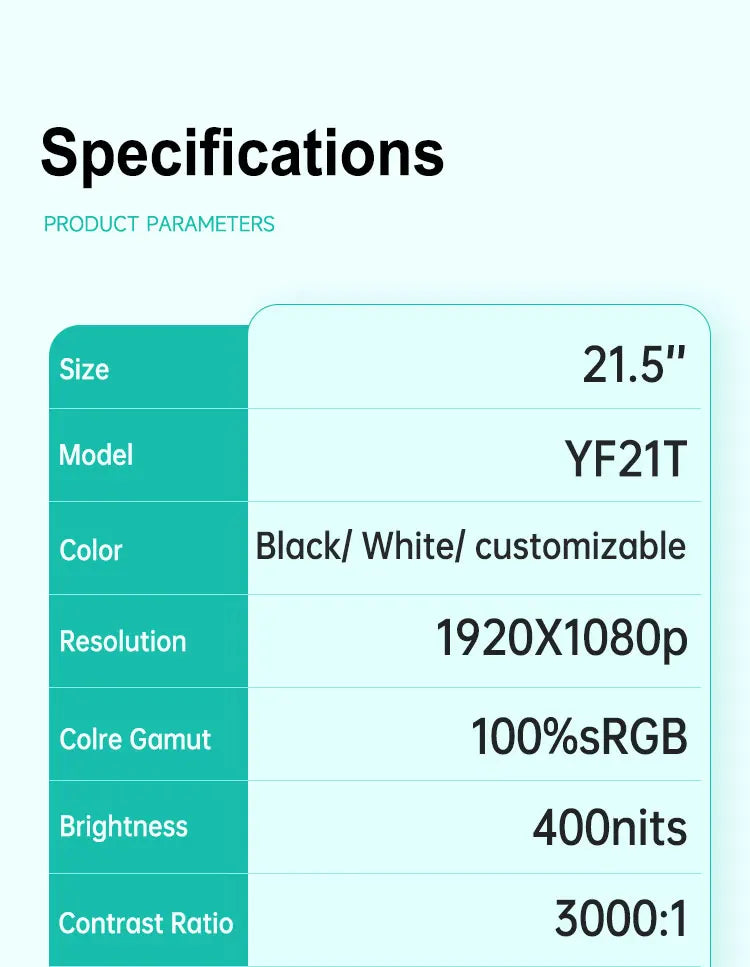 VCHANCE 21.5'' Full HD 1080p 100%sRGB Portable Medical Monitor with VESA Mount Display External for Hospital Diagnostic Devices
