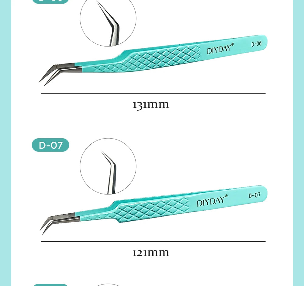 Eyelash Extension Tweezers D-01 | Precision Fiber Tip for Salon Results False Eyelashes Tidesmit