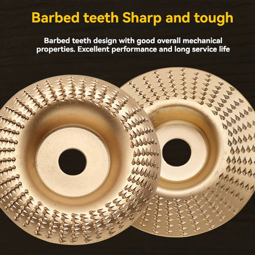 Close-up abrasive grinding discs with diamond teeth pattern and center holes