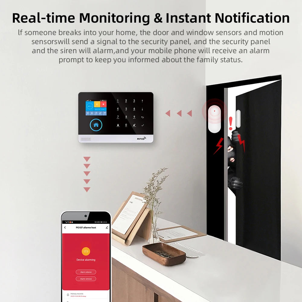 Smart Home Security Alarm System with 4G WiFi App Control by Tidesmit Tidesmit