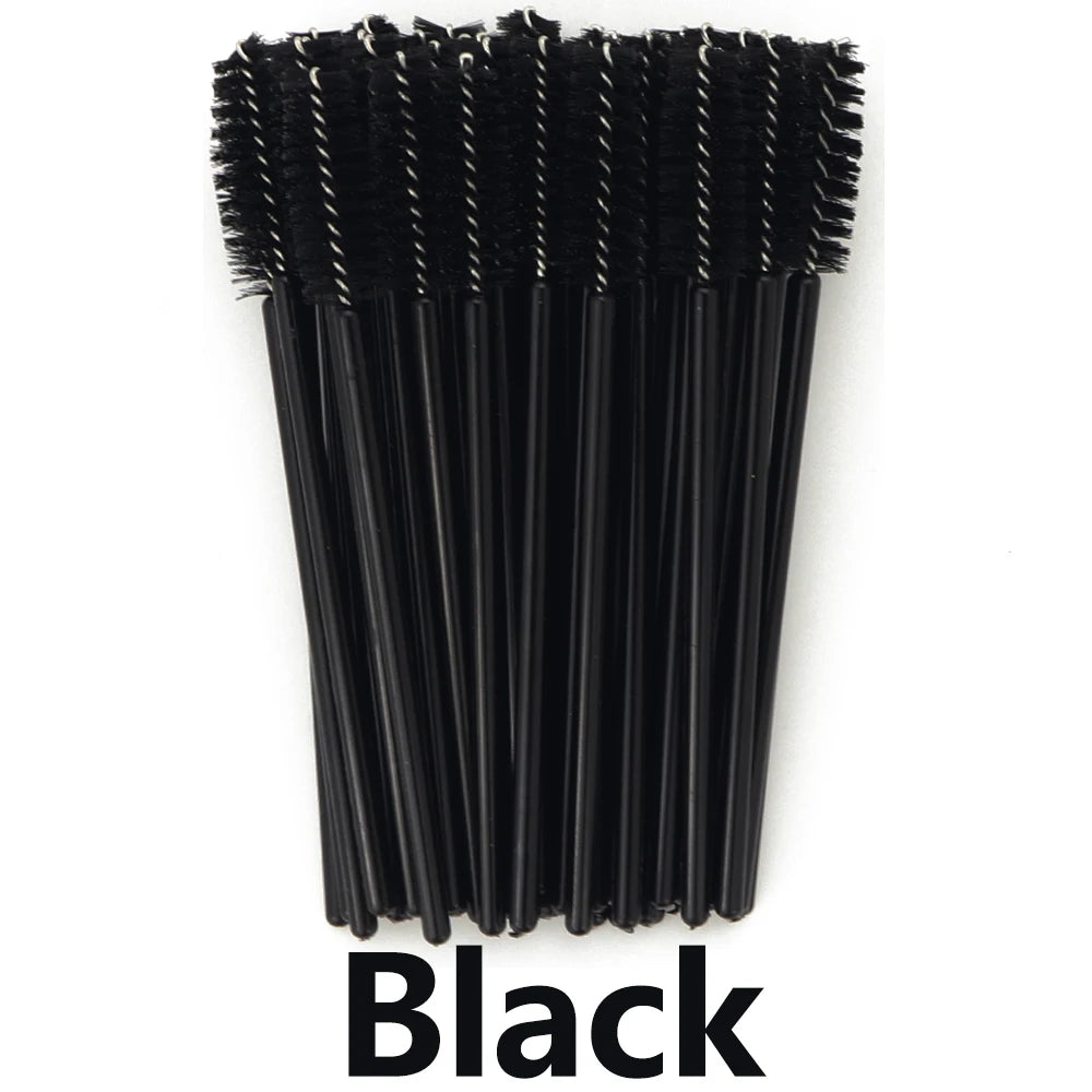 Disposable Eyelash Brushes for Extensions - Premium Soft Crystal Wands False Eyelashes Black Lash Brush Tidesmit