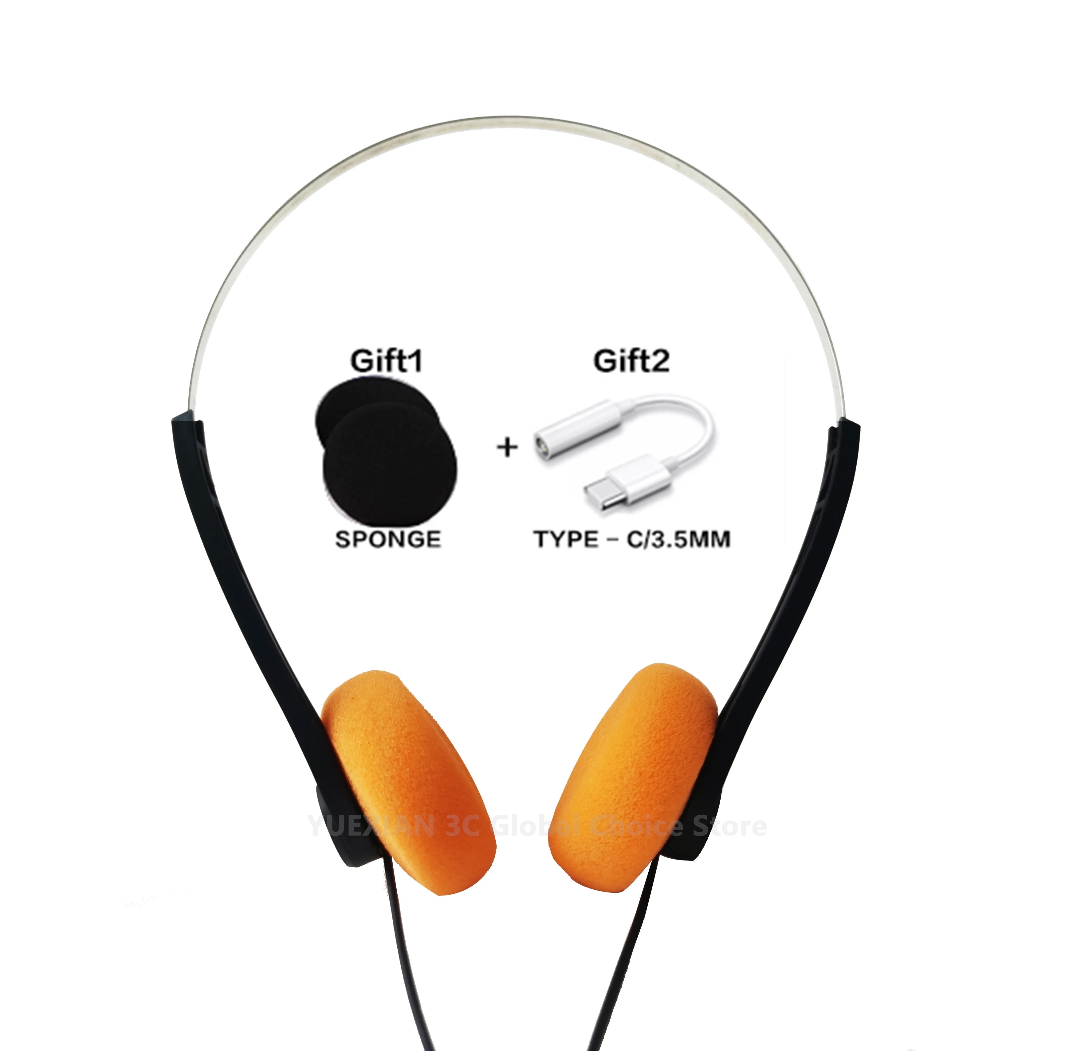 Retro Wired Headphones with Microphone - Lightweight Over-Ear Design Tidesmit