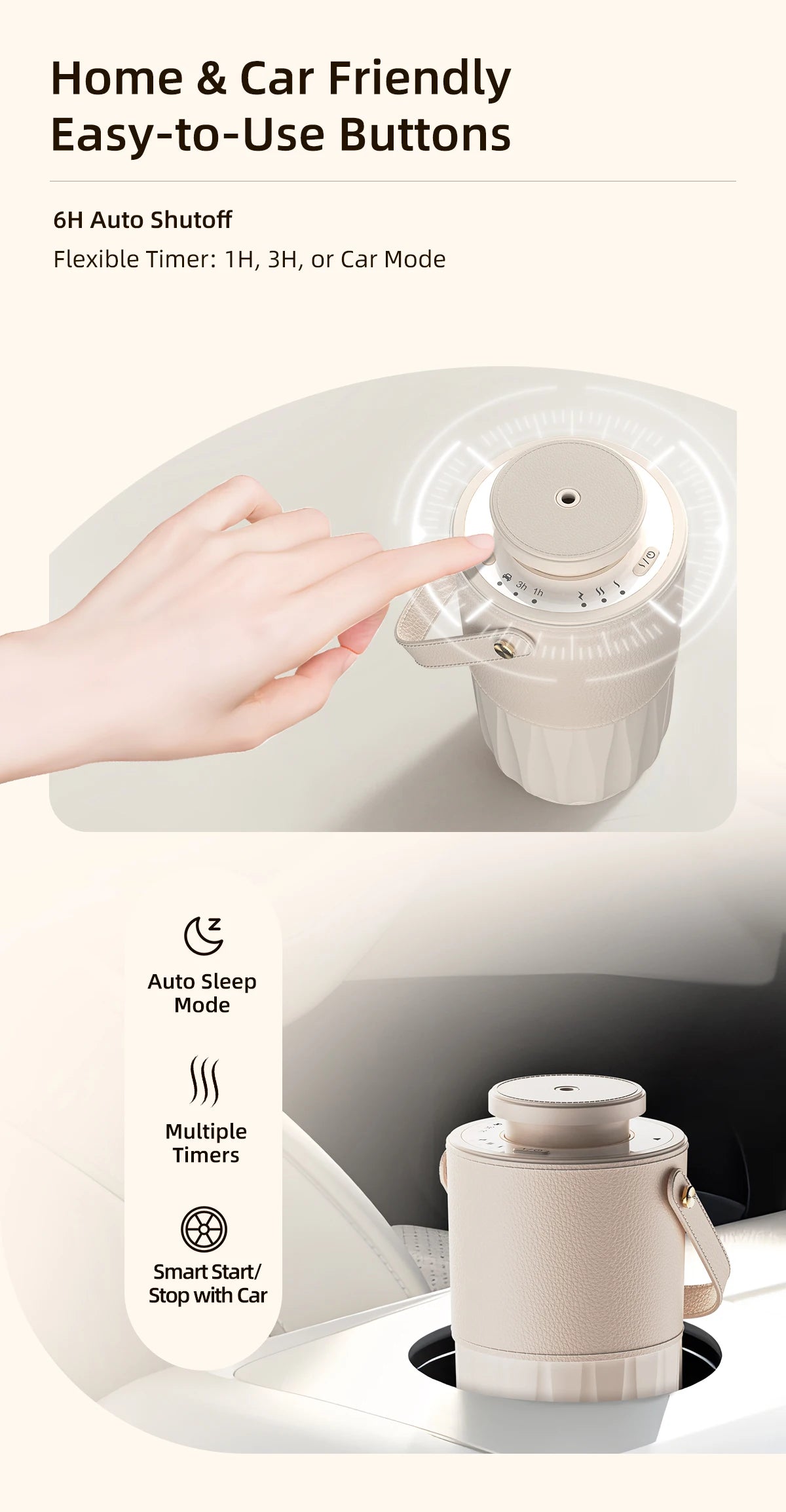 Waterless Essential Oil Aroma Diffuser Air Humidifier Small USB Rechargeable Fragrance Diffuser Machine Portable Car Home