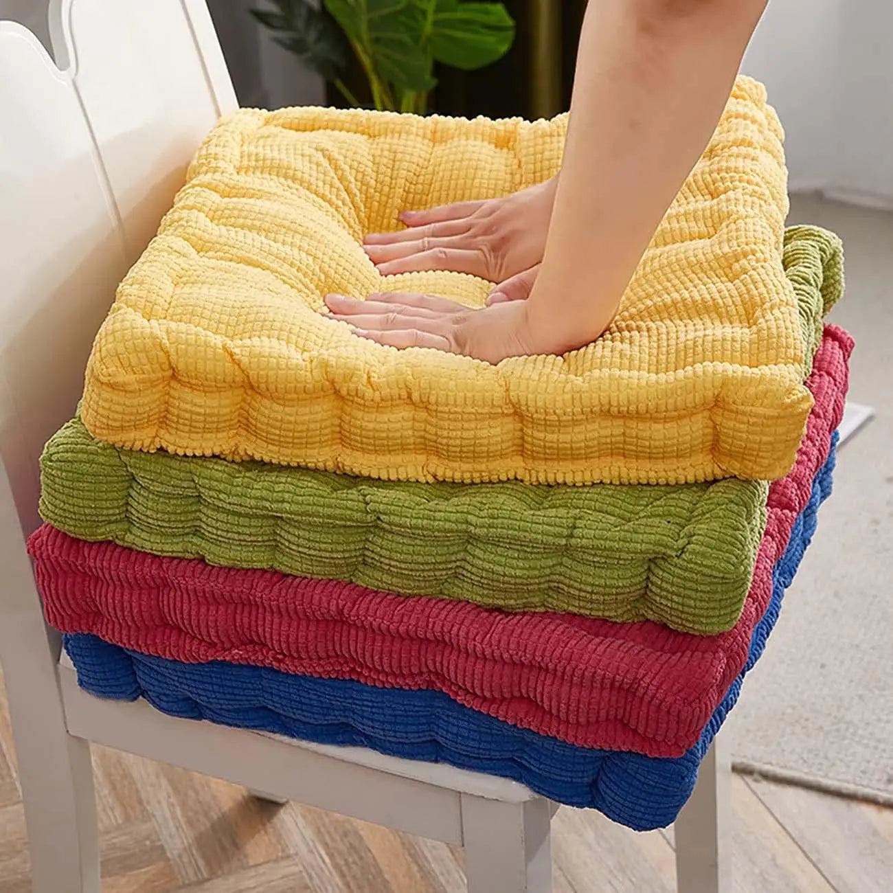 Four Seasons Soft Chair Seat Cushion Square Seat Pad Tatami Meditation Floor Pillow Cushion for Home Office Patio Dining Chairs