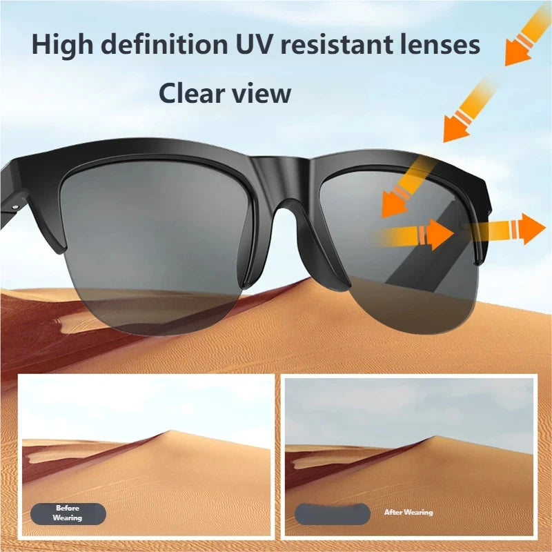 Bluetooth Smart Glasses with Spatial Audio - Black Matte Finish Tidesmit