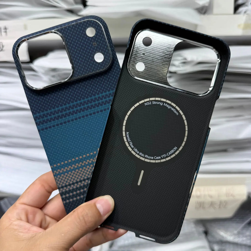 iPhone 17 Pro Max Aramid Fiber Case - Military-Grade Drop Protection blue Tidesmit