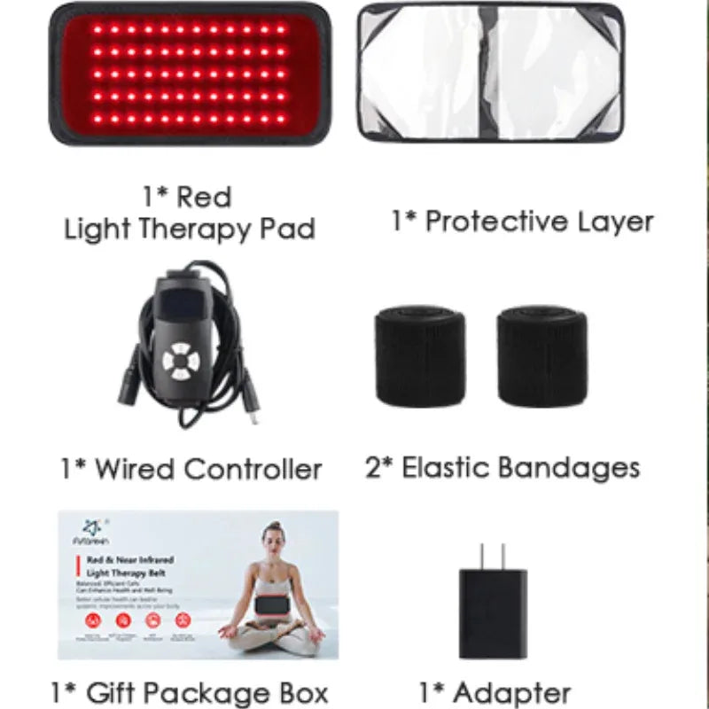Red Light Therapy Belt for Lower Back Pain - Portable Muscle Relief Body Shaping Massage Equipment Tidesmit