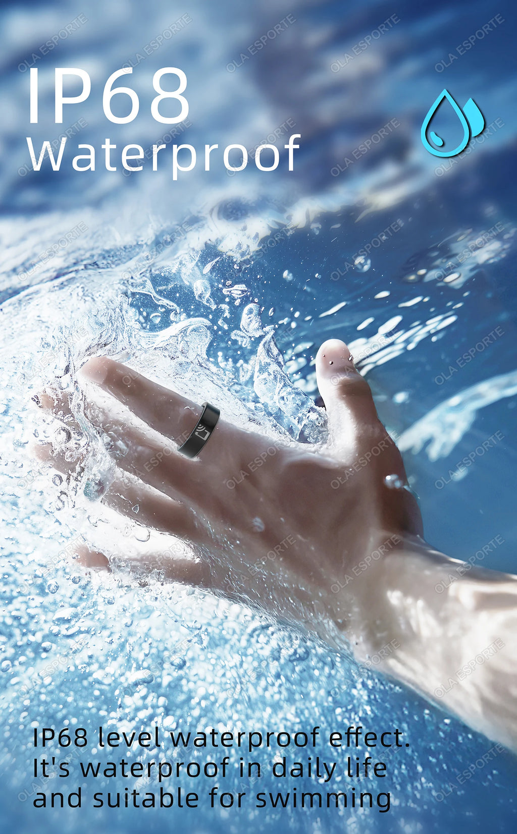 Tidesmit Smart Health Ring: NFC Fitness Tracker & Heart Rate Monitor Tidesmit