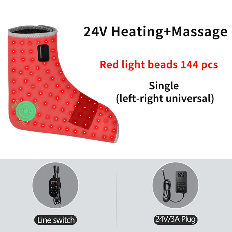 Red Light Heated Ankle Wrap for Targeted Pain Relief and Recovery Relaxation Treatment 24V-Massage Tidesmit