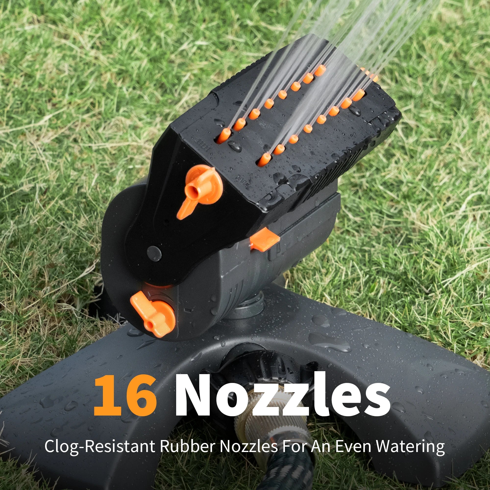 Diivoo Mini Turbo Oscillating Water Sprinklers for Yard, Garden Sprinkler with Large Base, Adjustable Width, Range and Flow Rate