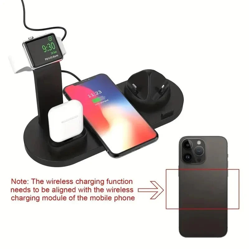 Wireless Charging Station for iPhone & AirPods | Qi Certified Fast Pad Tidesmit