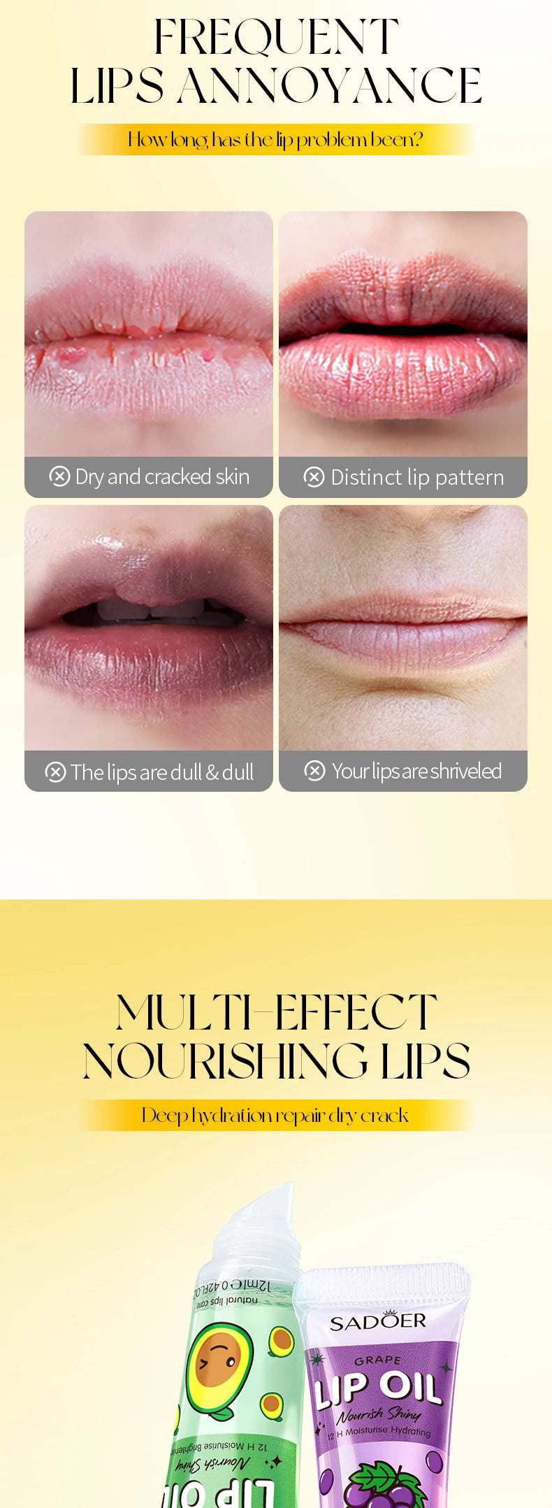 Crystal Jelly Lip Oil Set - Hydrating 3-Piece Lip Treatment Lip Care Tidesmit