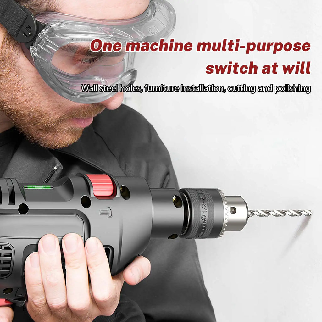 780W Electric Hammer Drill 13mm Variable Speed Corded Impact Drill, Dual Mode Drill Driver for Concrete, Wood, Steel with Auxiliary Handle Hole Drilling Power DIY Tools