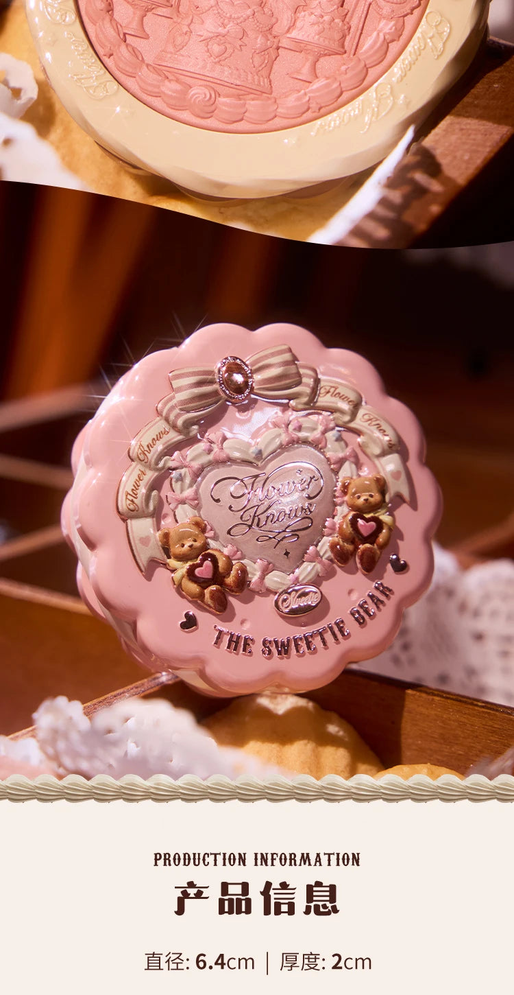 Tidesmit Flower Knows Sweetie Bear Silk Satin matte blush powder texture close-up for natural face makeup contour