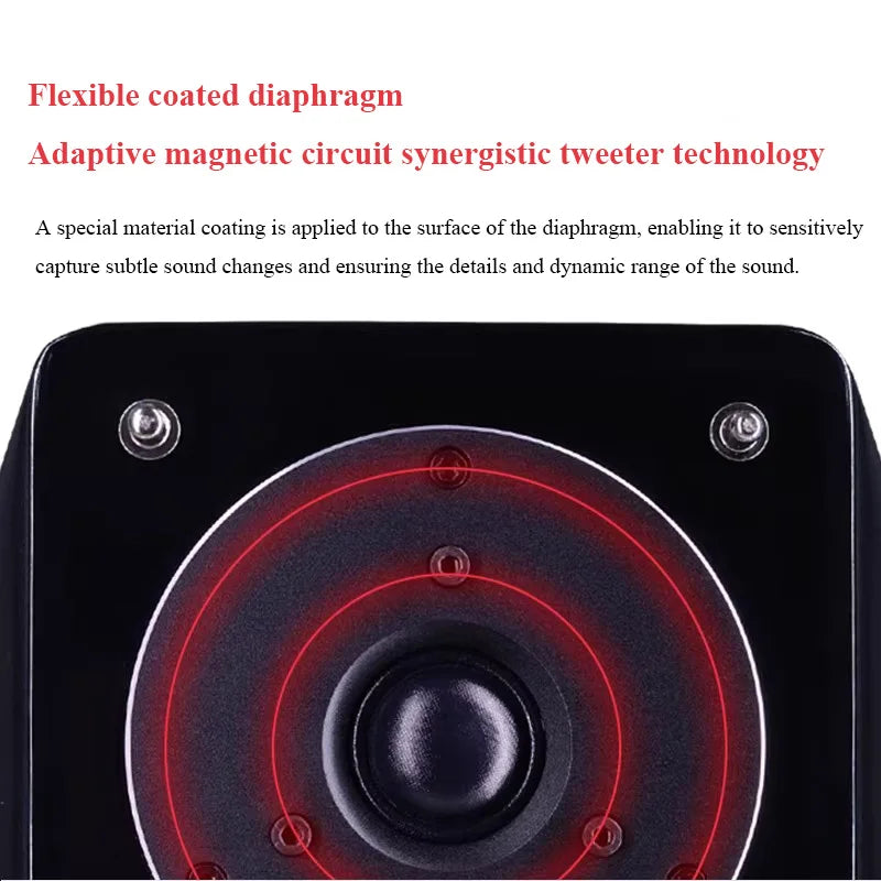 FD42 HIFI Passive Bookshelf Speaker 4 Inch Piano Paint 80W Output Power Home Wooden Fever Passive Speaker 1 Inch Tweeter Unit