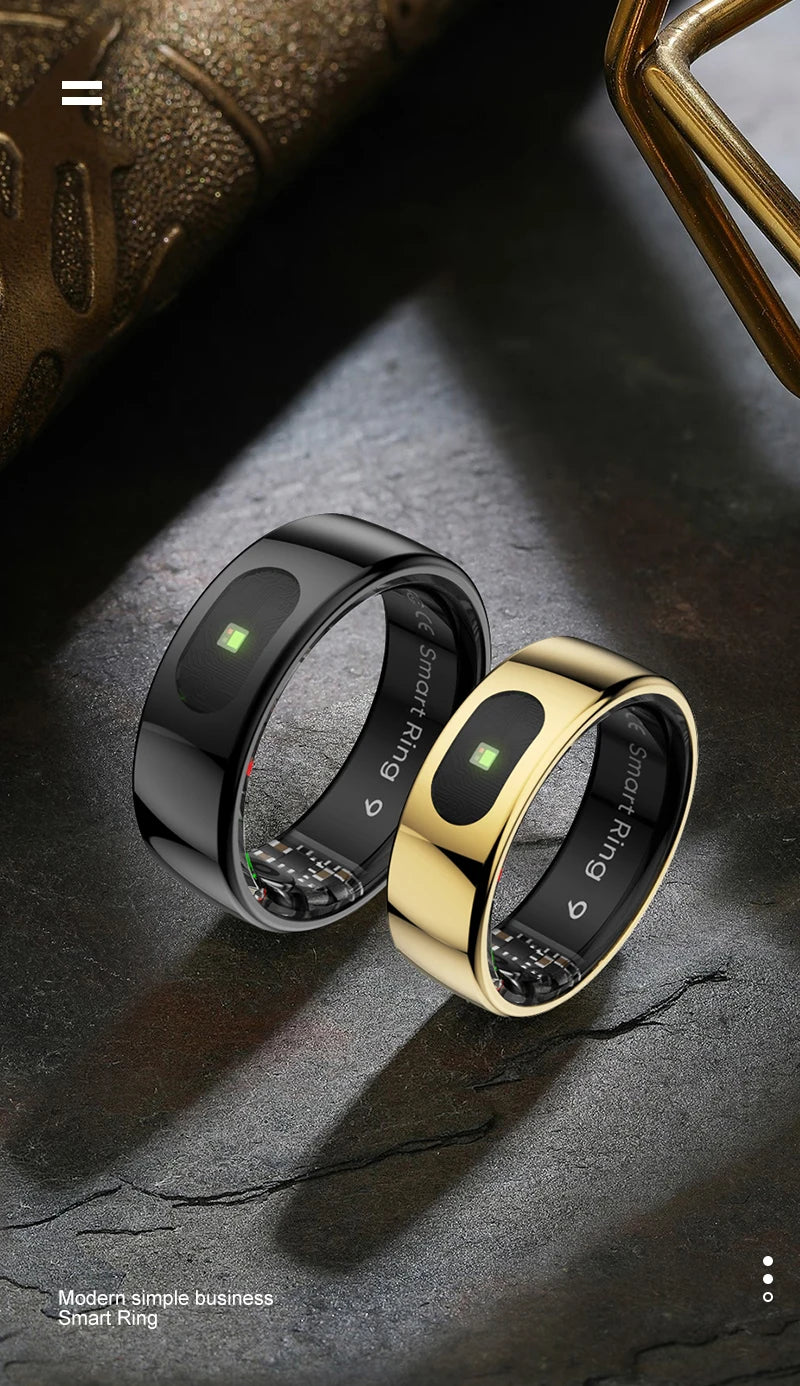R08 Smart Ring Men Women with Charging Case Health and Sleep Monitor 5ATM Waterproof Multi Sport Mode Heart Rate Monitoring NEW