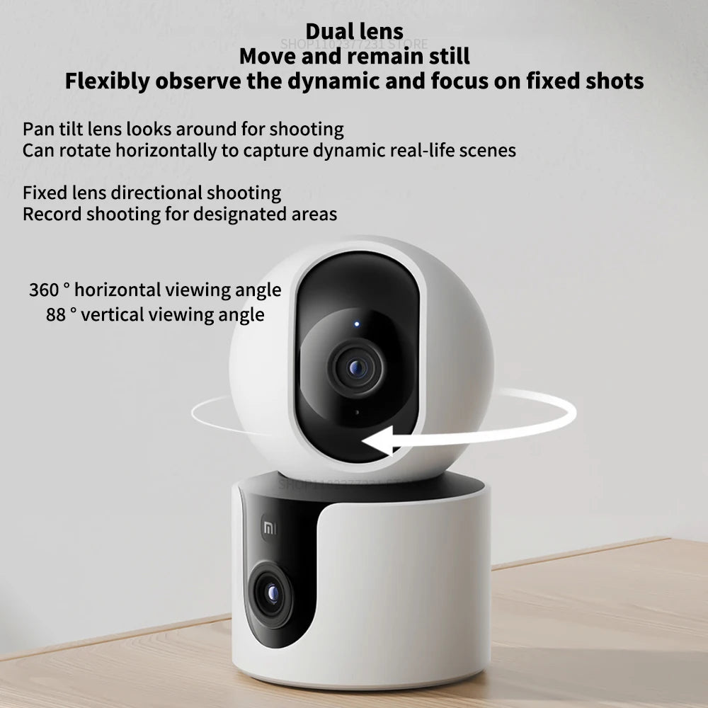 Xiaomi Smart Camera C300 Dual Lens PTZ 360° AI Detection 3 Million Pixels Full Color Night Vision WiFi 6 Home Security Mi Home C