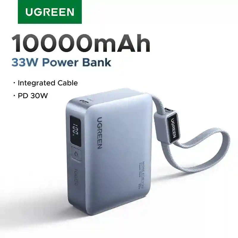10000mAh Fast Charging Power Bank with Built-in Cable - Tidesmit Tidesmit