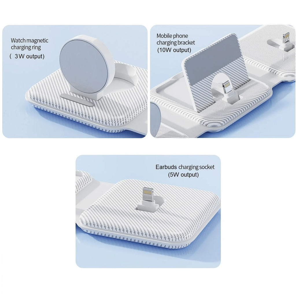 3-in-1 Magnetic Wireless Charging Station for iPhone and Apple Watch Tidesmit