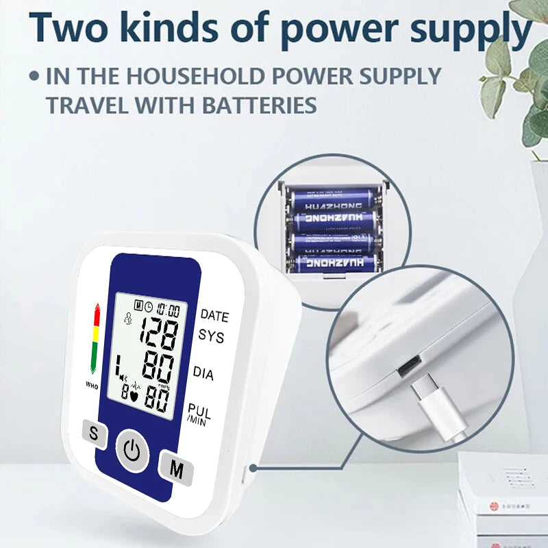 Arm Blood Pressure Monitor BP Automatic Professional Medical Portable Tonometer Digital Tensiometer Heart Rate Monitor 32 Cuff