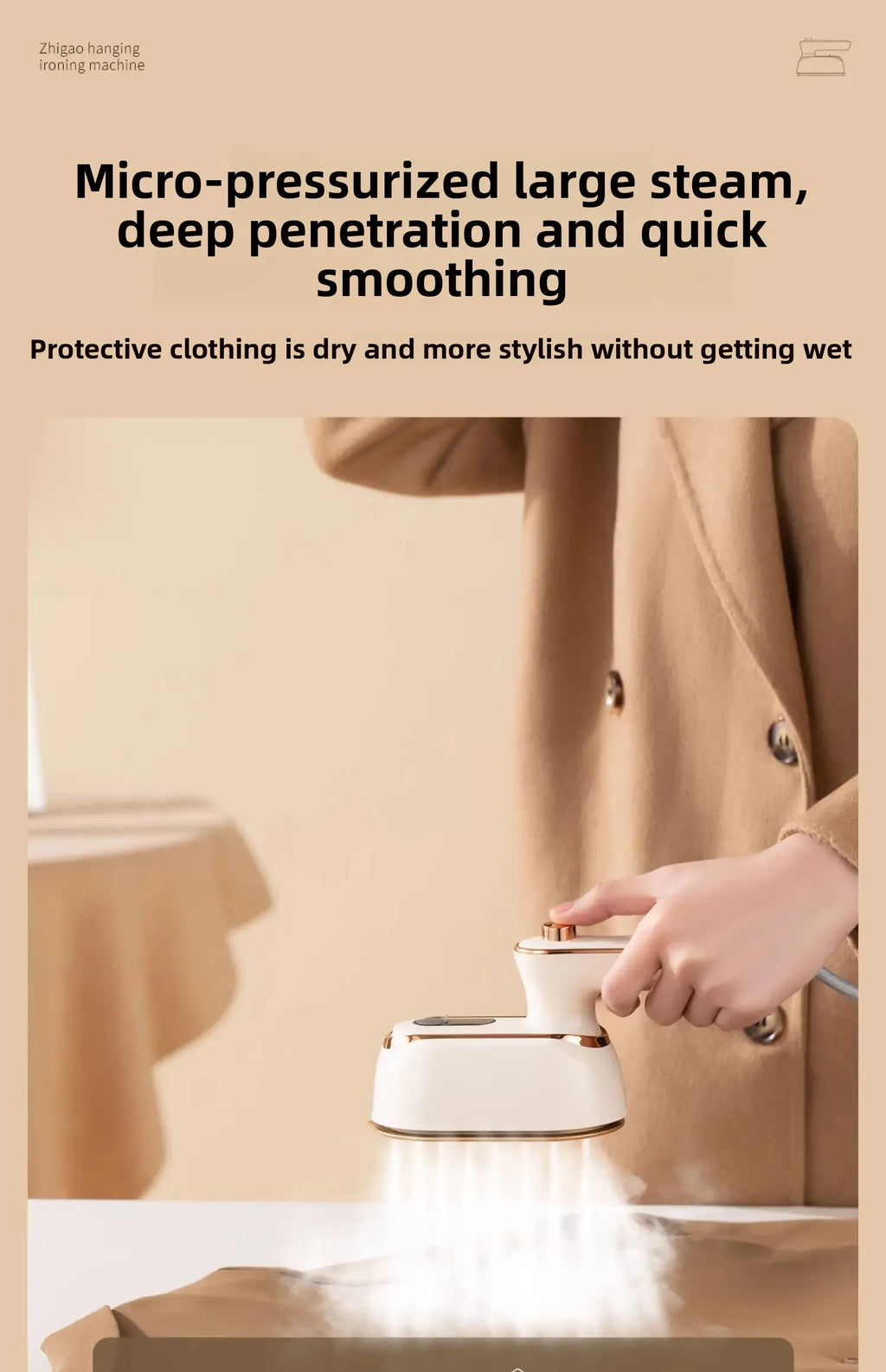 Tidesmit portable steam iron for dry and wet garment ironing featuring compact handheld design for home laundry use