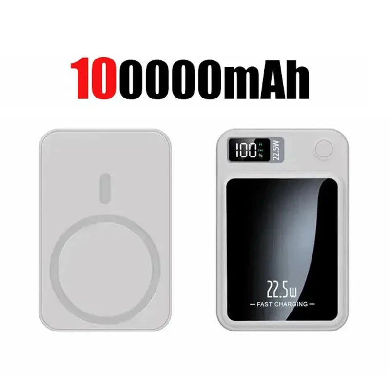 Tidesmit 100000mAh Magnetic Fast Charging Power Bank - High Capacity White 100000mAh Tidesmit