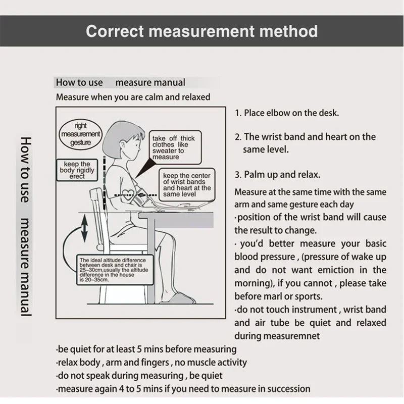 Tensiometer Heart Rate Pulse Meter BP Monitor Healthy Digital Arm Blood Pressure Meter Cuff Medical Automatic Pressure Tonometer
