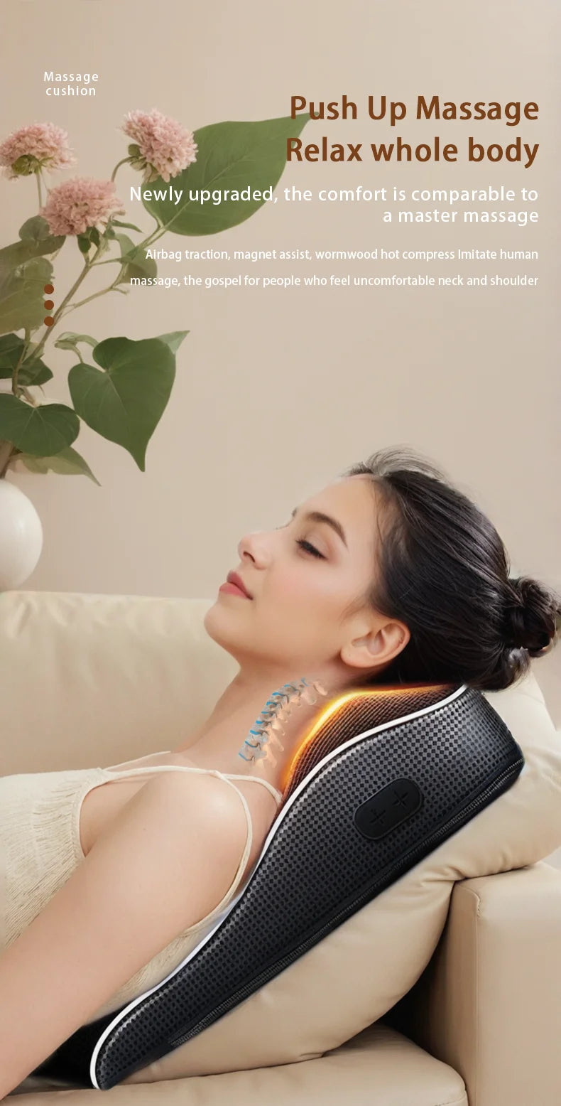 Electric Cervical Neck Massager with Heat Therapy and Airbag Traction Back Massage Instrument Tidesmit