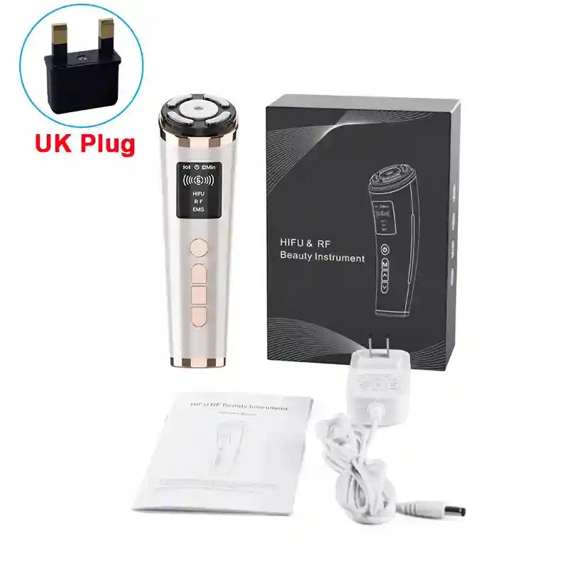 Hifu Face Lifting Machine with EMS Technology - Professional Skin Tightening Eye Massage Instrument UK Plug Tidesmit
