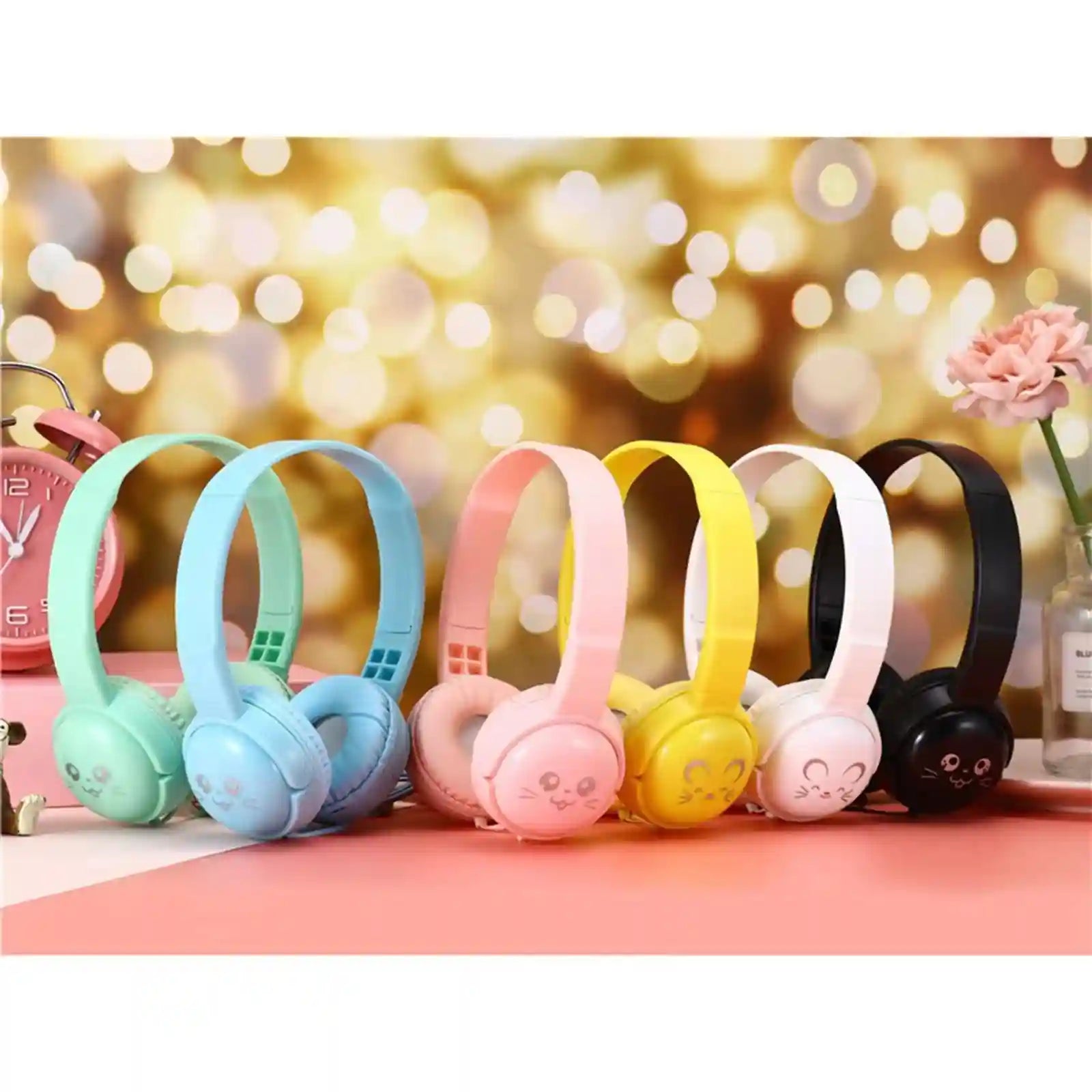 Wired Over-Ear Headphones for Kids with Mic, Adjustable Fit, Blue Tidesmit