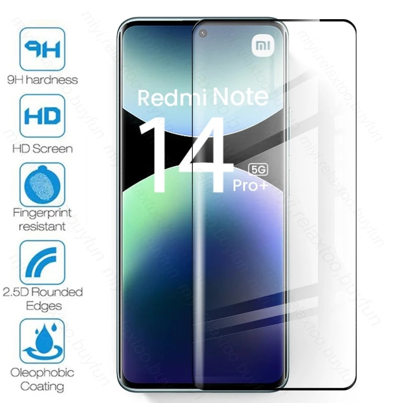 Redmi Note 14 Pro Plus 9D Curved Tempered Glass Screen Protector Tidesmit