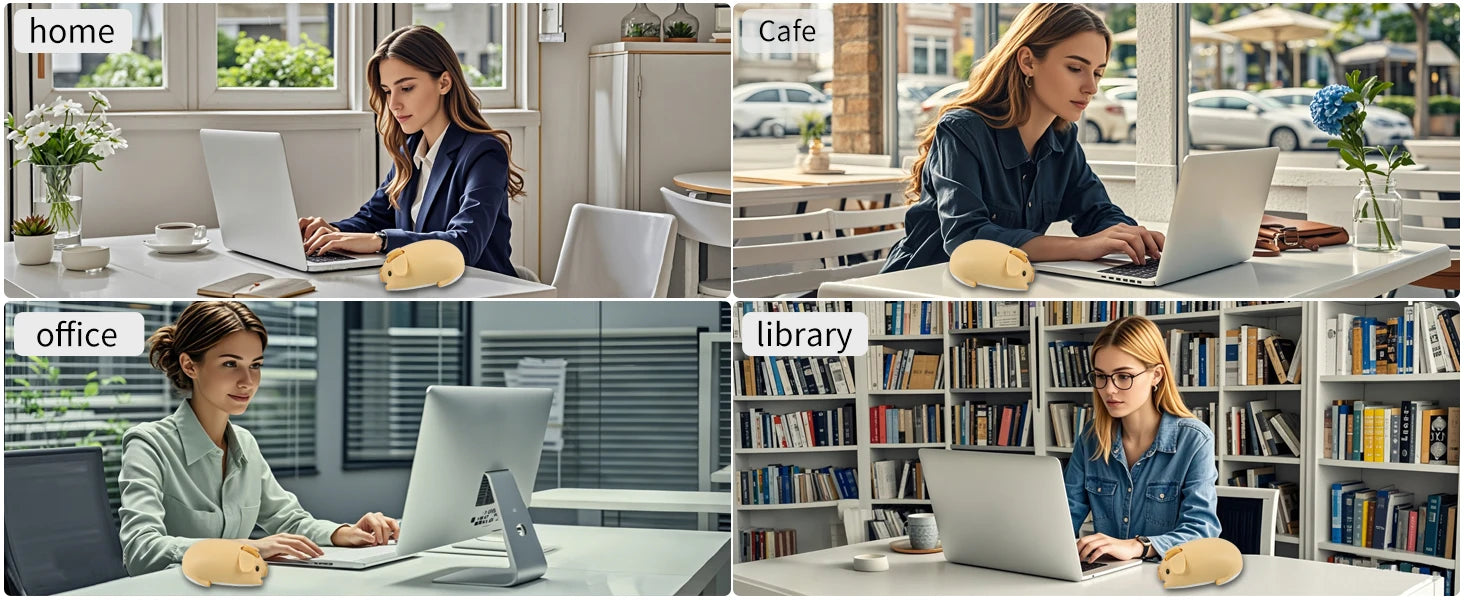 Cute 3D Little Pig Wireless Mouse 2.4G Bluetooth Dual-mode Silent For Women Office Laptop PC
