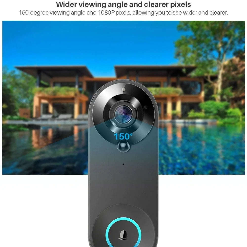 Tuya 1080P Wireless WIFI Doorbell Video Intercom Door Bell with Camera Smart Home for Security Protection PIR Motion Detection