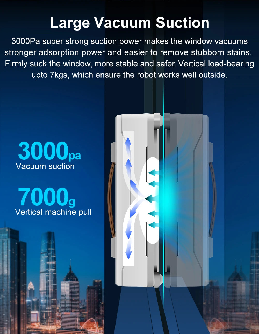 Tidesmit ABIR WD8 window cleaning robot with dual water spray, laser sensor, and app control for glass surfaces.