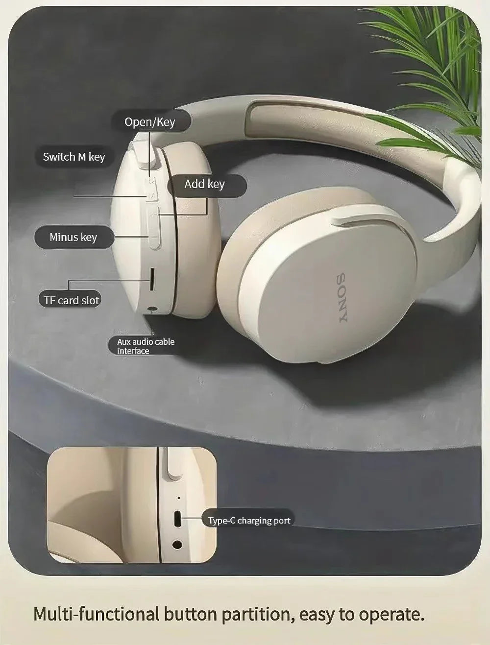 Tidesmit Wireless Headphones: Active Noise Cancellation Over-Ear Pro Audio Tidesmit
