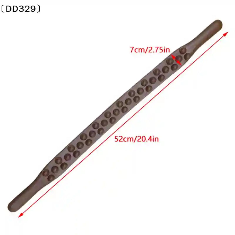 Massage Roller Stick for Back Pain Relief - 37 Beads Wood Tool Massage Roller Tidesmit