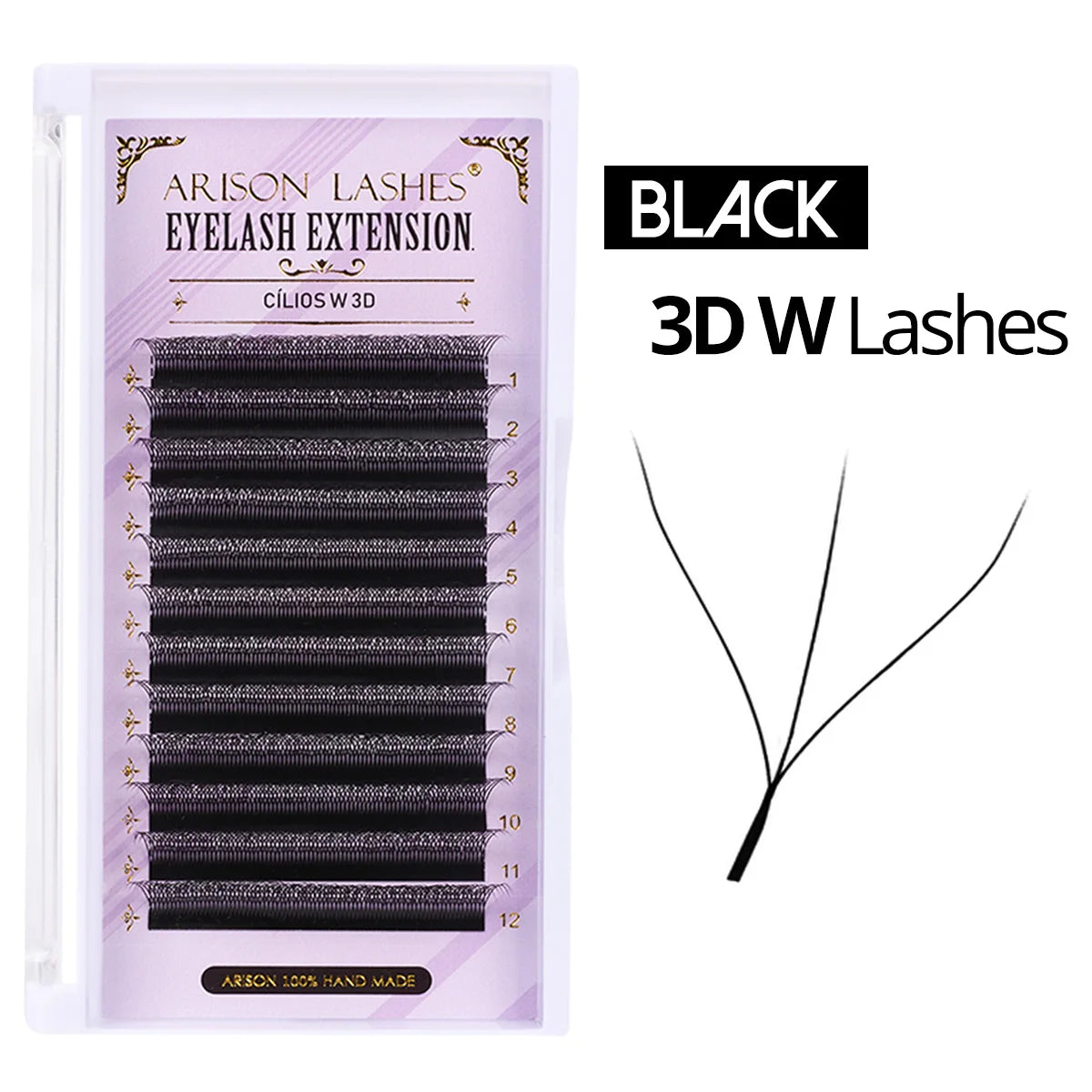 W Shape 7D Volume False Eyelashes 0.07mm D Curl - Soft Faux Lashes False Eyelashes Real 3D W Tidesmit