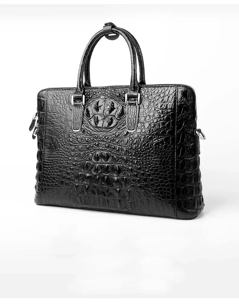 xipijiang new crocodile bag  business men  briefcase  men handbag  male  One-shoulder  Double zipper