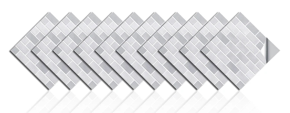 10pcs/set Flat Marble Mosaic Tiles Sticker Transfers Covers For Kitchen Bathroom Tables Peel & Stick Waterproof Art Wall Decals