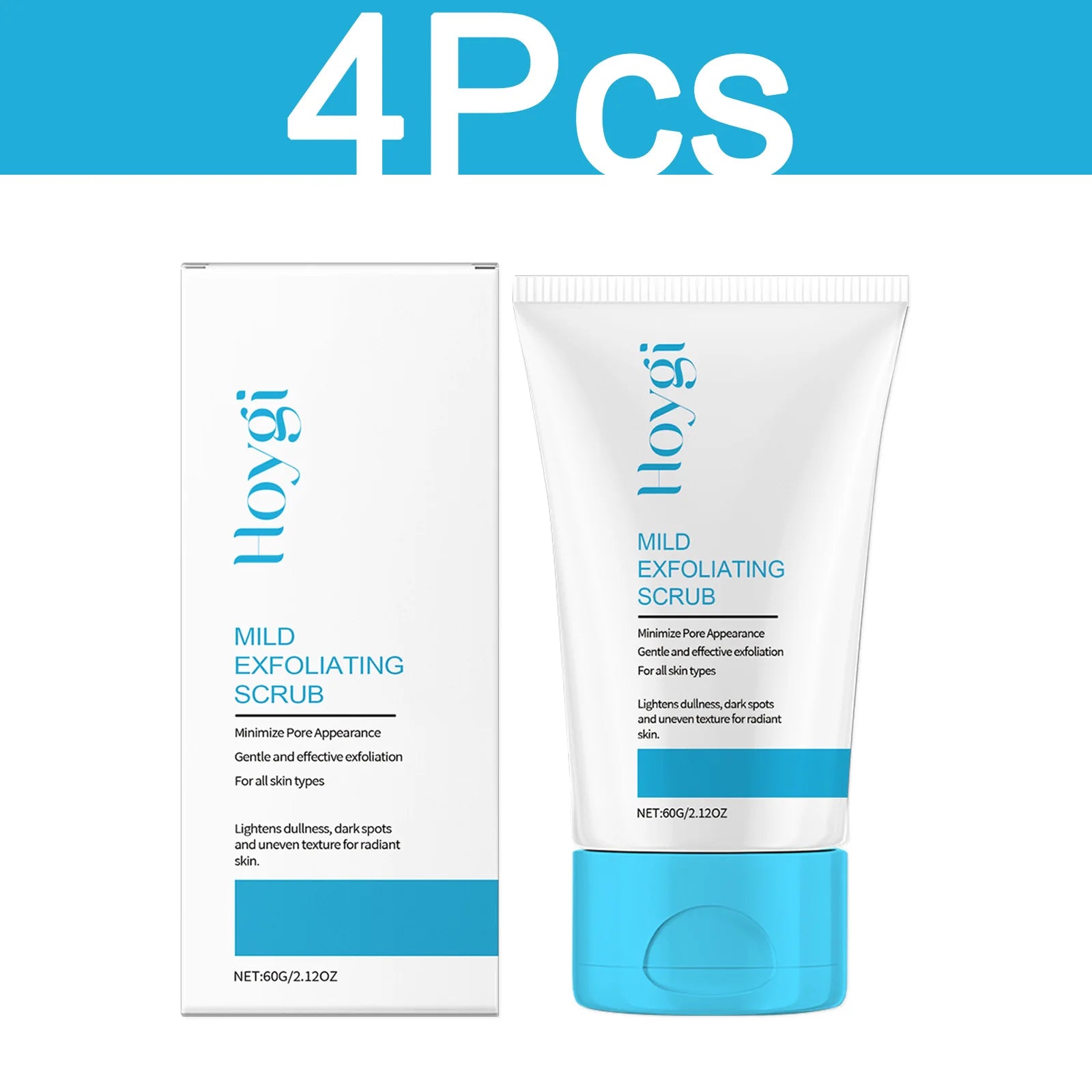 Facial Exfoliating Scrub - Natural Deep Pore Cleansing Treatment Scrubs Treatments 4 Pcs Tidesmit