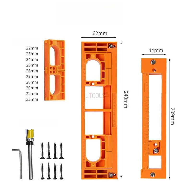 Adjustable Hinge Routing Jig Invisible Door Hinge Mortising Template Precision Woodworking Locator for Door Hinge Installation