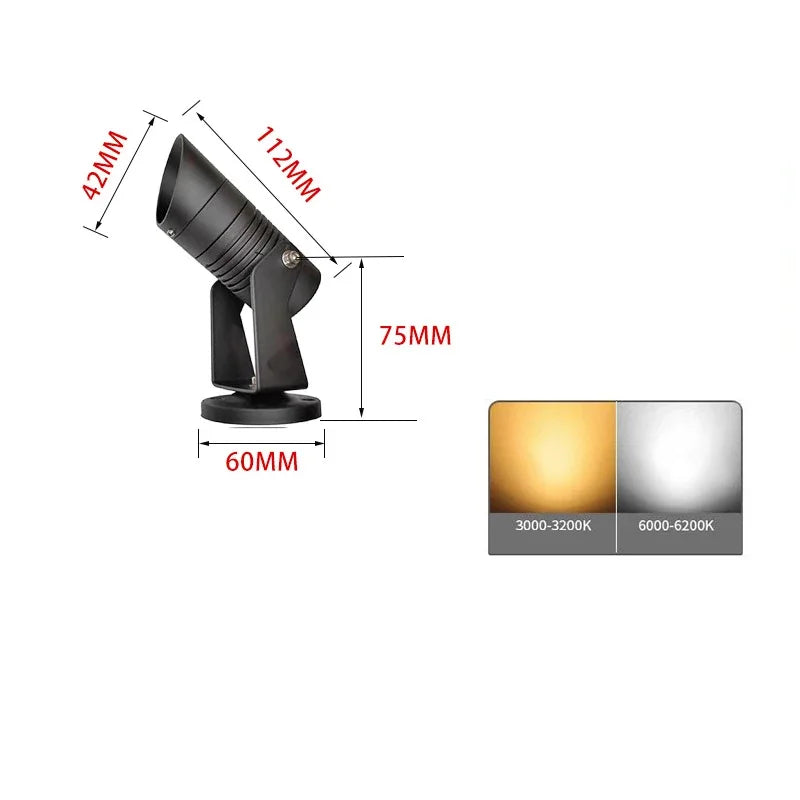 Waterproof Dimmable Outdoor LED Garden Lighting Spike Lawn Lamp Path Spotlights 5W 7W 10W 15W AC220V DC12V 24V for Garden