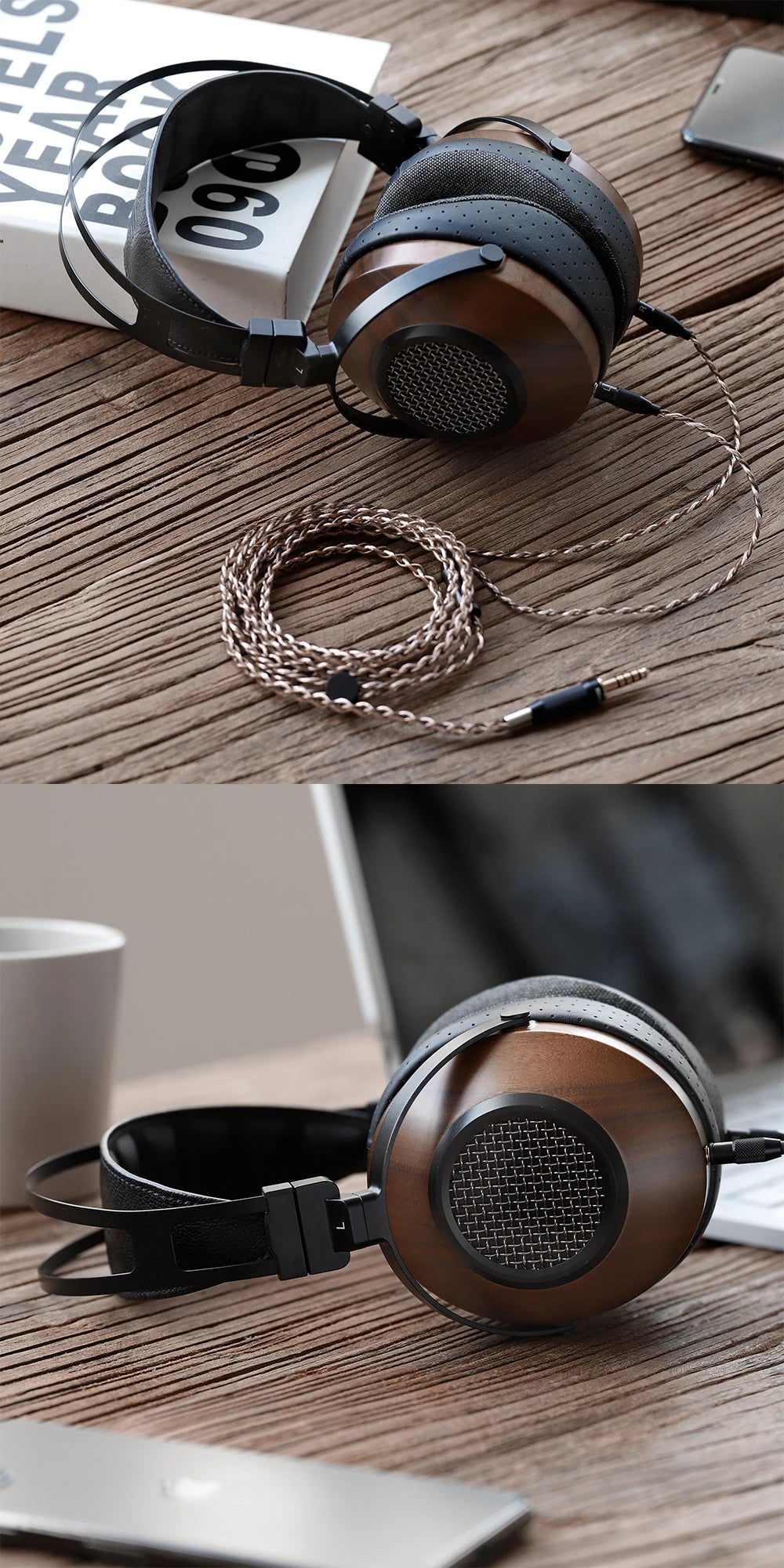 SIVGA SV023 Open Back Headphones | Walnut Wood 50mm Studio Monitor Drivers Tidesmit