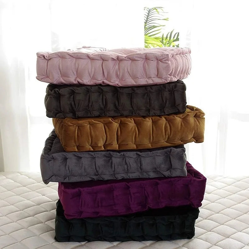 Square Thick Floor Seating Cushions Tufted Meditation Pillow Floor Pillow Seating with Carrying Handle Tatami Pad Christmas Gift