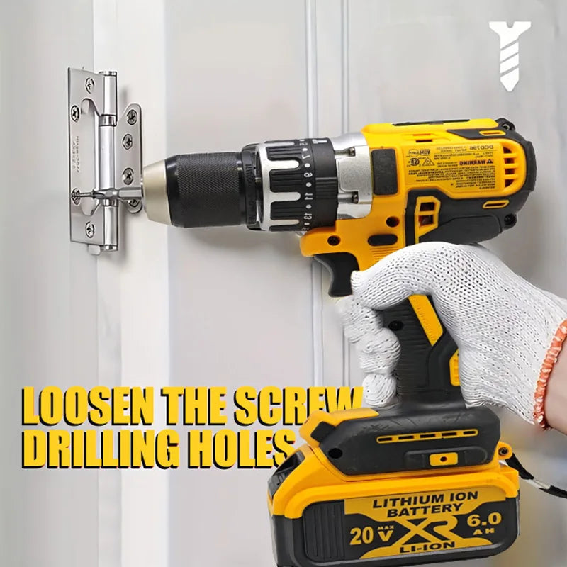 Mamidw 25+3 Multi-speed Torque Adjustment Brushless Electric Drill, Ergonomic Design, Durable Build, Compact Design, Sturdy Construction, Powerful Cordless Screwdriver (Tool Only) for DEWALT 20V Battery PIN Power Tool